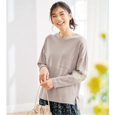 クルーネックTシャツ(長袖)(綿100%・洗濯機OK)