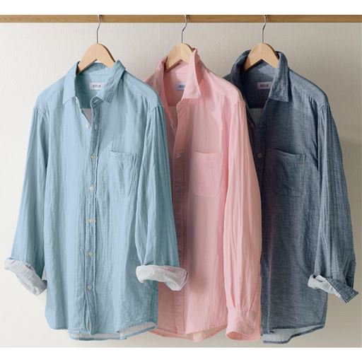 (左から)ブルー、サーモンピンク、ネイビー