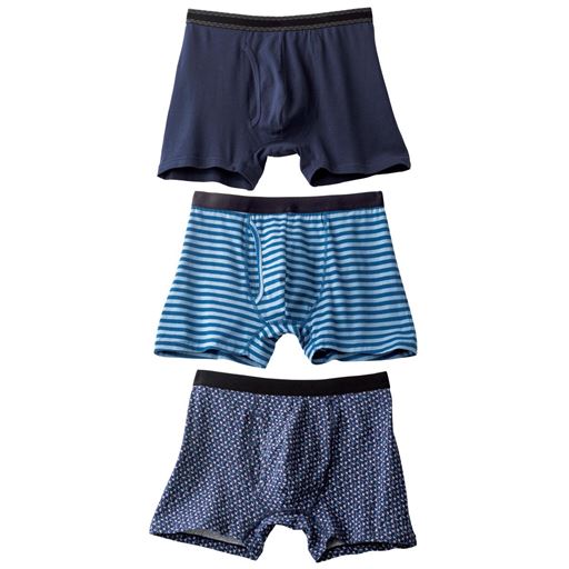 C(色・柄違い3枚組)<br>(ネイビー)、(ブルー系)、(ネイビー系)