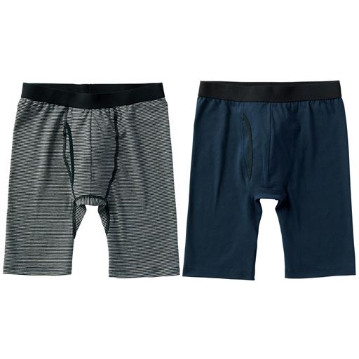 B(色違い2枚組)ボーダー×ネイビー