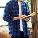 綿１００％先染めフランネルシャツ