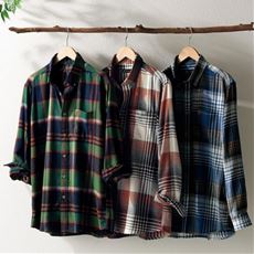 両面起毛ボタンダウンチェックシャツ