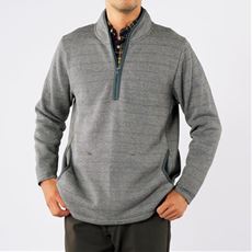 杢調・裏起毛ハーフジップカットソー