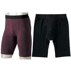 綿混ロングボクサーブリーフ(2枚組)もも裏の汗もしっかり吸収