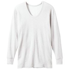 男のあったかリップルインナー長袖Uネック