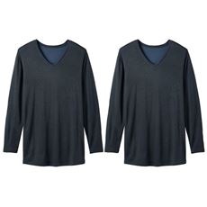 肌側綿の吸湿発熱インナーV長袖2枚組(スマートヒート&reg; ぬく綿&reg;)