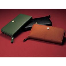 豊岡工房 レザーコインスルー長財布