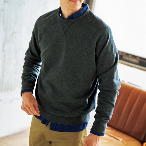 【男女兼用】抗菌防臭・綿100%スウェットトレーナー