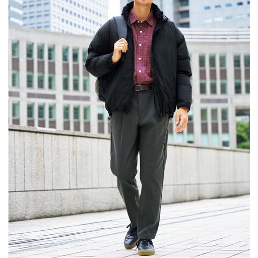 ストレッチ・裏フリースツータックパンツ