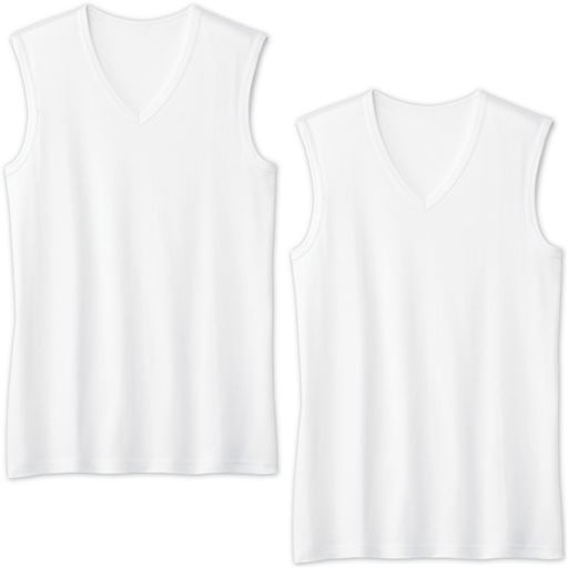 消臭 スリーブレスV首(2枚組)