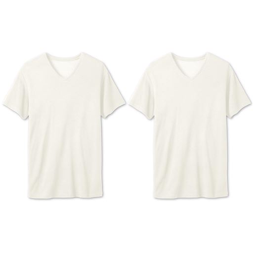 肌側綿の吸湿発熱インナーV半袖2枚組(スマートヒート&reg; ぬく綿&reg;)