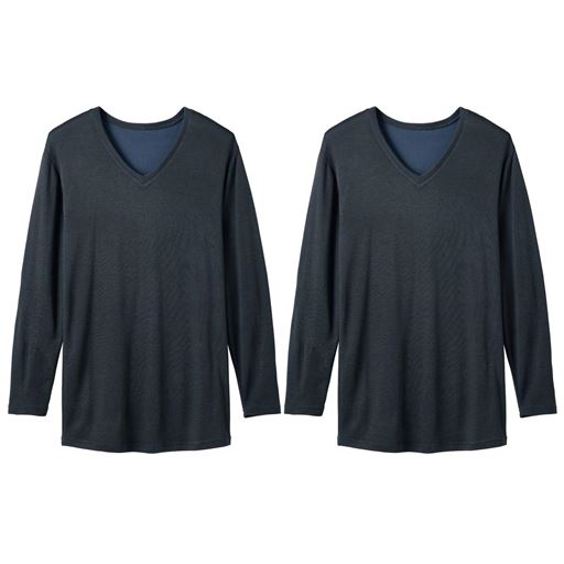 肌側綿の吸湿発熱インナーV長袖2枚組(スマートヒート&reg; ぬく綿&reg;)