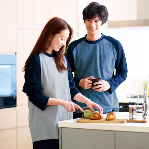 綿100%ラグラン長袖パジャマ(男女兼用)