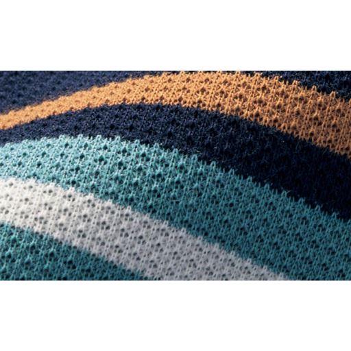 カノコ編みの表面感と、ふっくらとしたダンボール素材を組み合わせた快適素材。