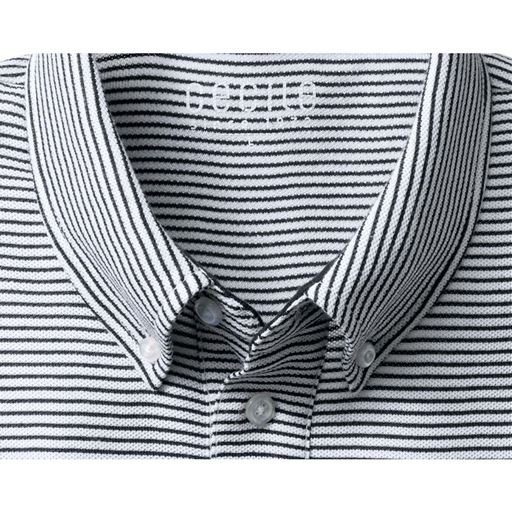 シャツに近い?きちんと感? 台衿付き&ボタンダウン仕様の上品な首まわりやカフス仕様の袖などシャツのような作り。