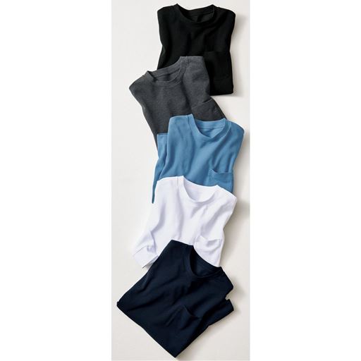 (上から)ブラック、チャコールグレー、スモークブルー、ホワイト、ダークネイビー