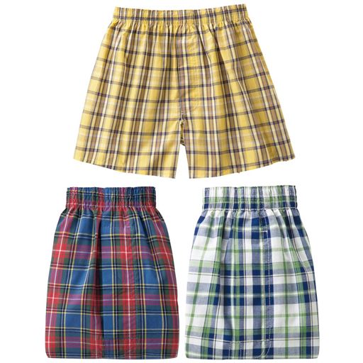 C(色・柄違い3枚組)カラフル系(チェック柄)