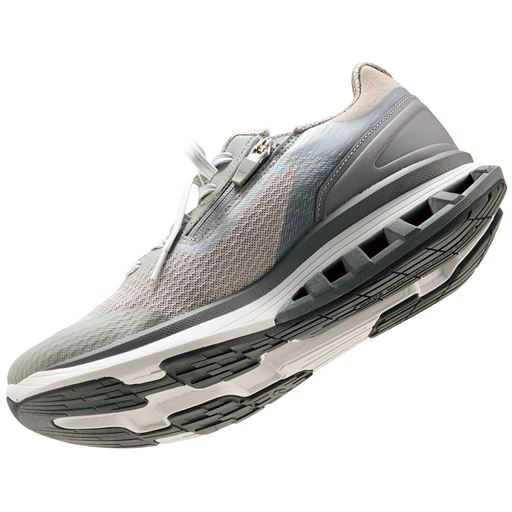 かかとホールド芯が着地を安定 内側ファスナーで脱ぎ履きがラク