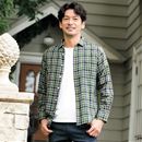 綿１００％ダブルガーゼチェックシャツ（長袖）