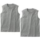 綿１００％スリーブレス丸首・２枚組