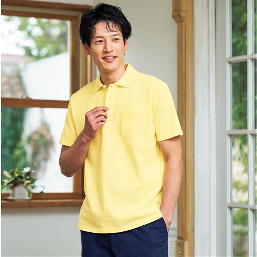 【男女兼用】綿100%ポロシャツ(半袖)しっかり編地の鹿の子素材を使用