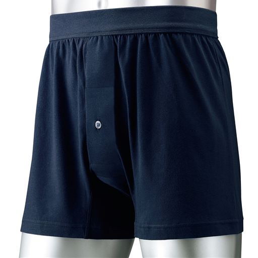 同色3枚組 綿混ニットトランクス/ウエストが平ゴムじゃない柔らか仕様(前開き)