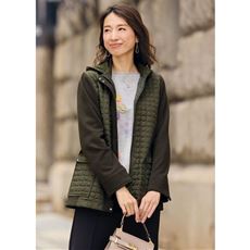 キルト切替え裏ボアカットソーコート