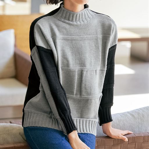 グレー系<br>グレー面を前に着用。