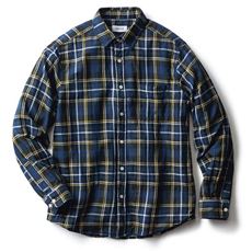 綿100%ダブルガーゼチェックシャツ(長袖)