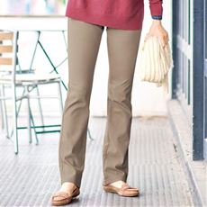 裏起毛ニットデニムストレートパンツ(スマートニットジーンズ)(全方向ストレッチ・UVカット・選べる股下4丈)