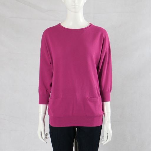 綿のポケットデザインニット<br>フロント