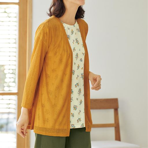 カットソープリントチュニックコーディネート例