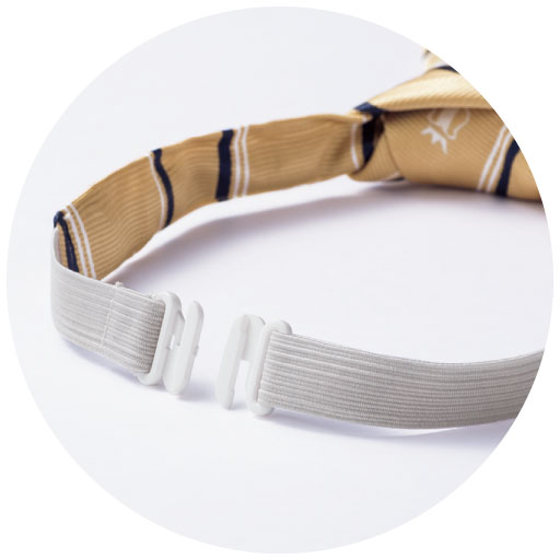 ゴム仕様で着用かんたん!ネクタイホック式だから結ばなくてよくて楽!<br>白いゴムだからワイシャツにも馴染みます。<br>※今回、こちらのカラーの販売はございません。