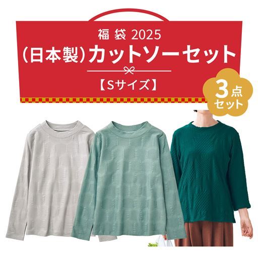 【ハッピーバッグ・Sサイズ】【日本製】綿100%で嬉しいお得なカットソー3点セット