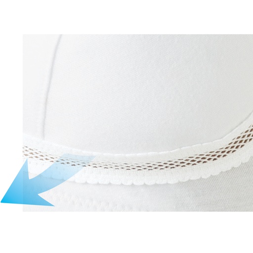 熱を逃して汗ムレを防ぐアンダーメッシュ。