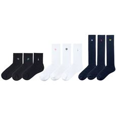 刺しゅう付きソックス(刺しゅう違い3足組)(丈が選べる)(抗菌防臭)(かかと・つま先補強)(スクールソックス)