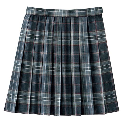 裏地・アジャスター付きプリーツスカート(日本製・チェック柄)(防しわ)(スクール・制服)