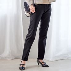 綿サテンストレッチテーパードパンツ(洗濯機OK)