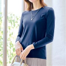 シンプルクルーネックTシャツ(長袖)(洗濯機OK)
