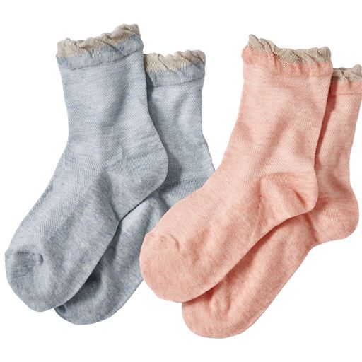 D(ブルー系・ピンク系) 柄違い2足組