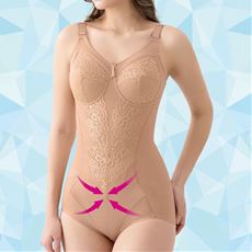 グラマーさんの爽やか夏素材ボディスーツ(吸汗速乾)(ミディアムタイプ・ノンワイヤー)