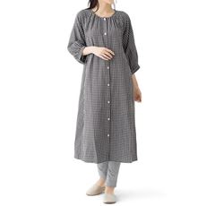 前開きダブルガーゼワンピース(綿100%)