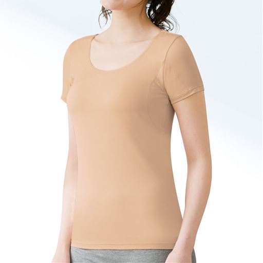 汗取りパッド付き半袖(スマートドライ® BASICシリーズ 防水布ありの大きめ汗取りパッド付き)