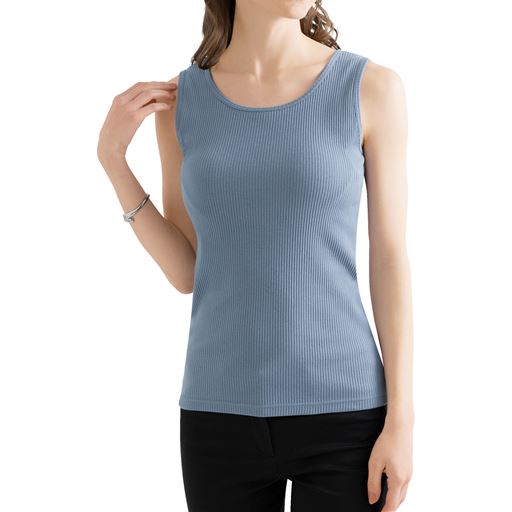 カップ付きリブタンクトップ