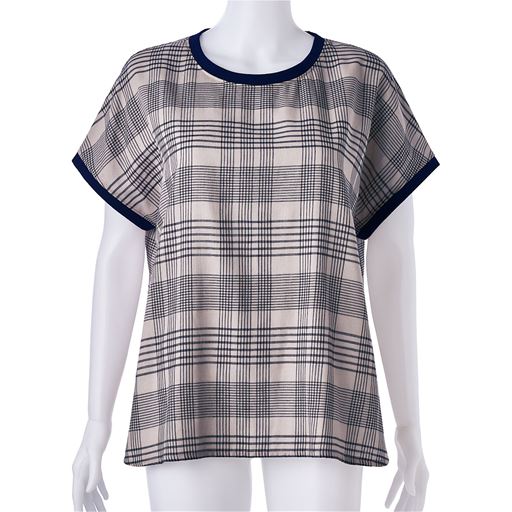 チェック(ベージュ×ネイビー) フロントスタイル