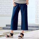 接触冷感デニムストレートワイドクロップドパンツ