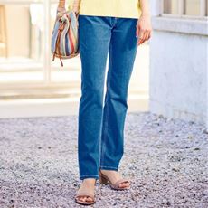 接触冷感デニムストレートパンツ(UVカット・接触冷感・吸汗速乾・洗濯機OK)