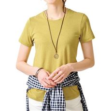 シンプルクルーネックTシャツ(半袖)(洗濯機OK)