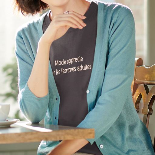 Vネックニットカーディガン(S～4L・7分袖)