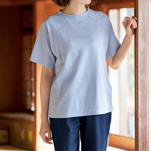 日本製ニットサッカープルオーバー(洗濯機OK)